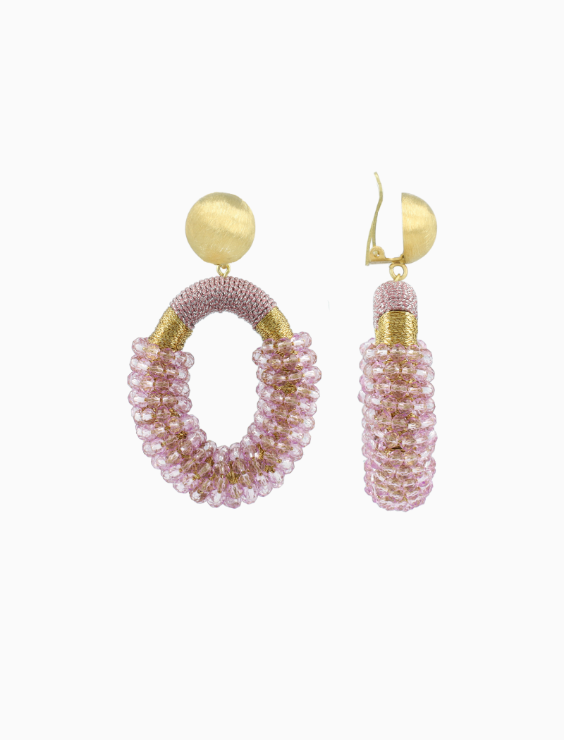 Lila Oorbellen Yara Ovaal M Clip