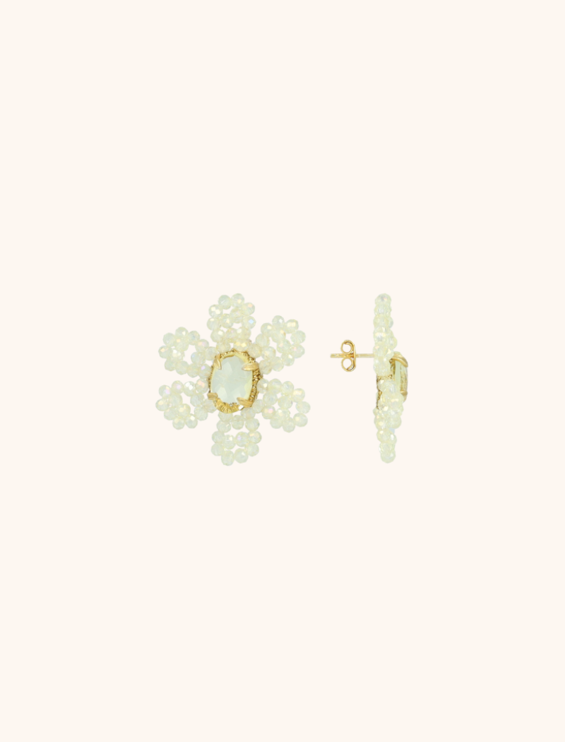 Beige Oorbellen Madelief Blooming Flower S