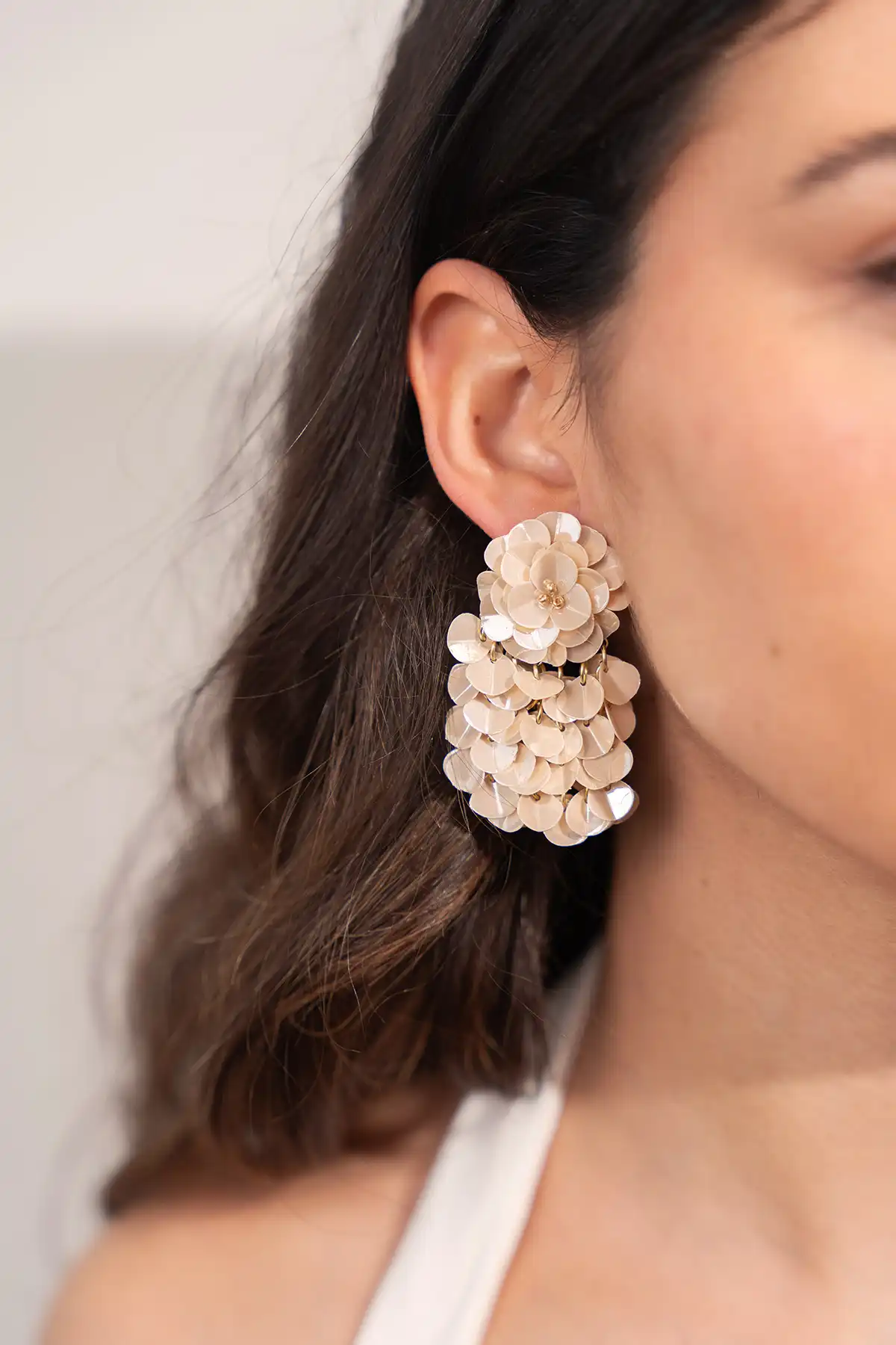 Pearl Beige Oorbellen Elin Hammer Waterfall S