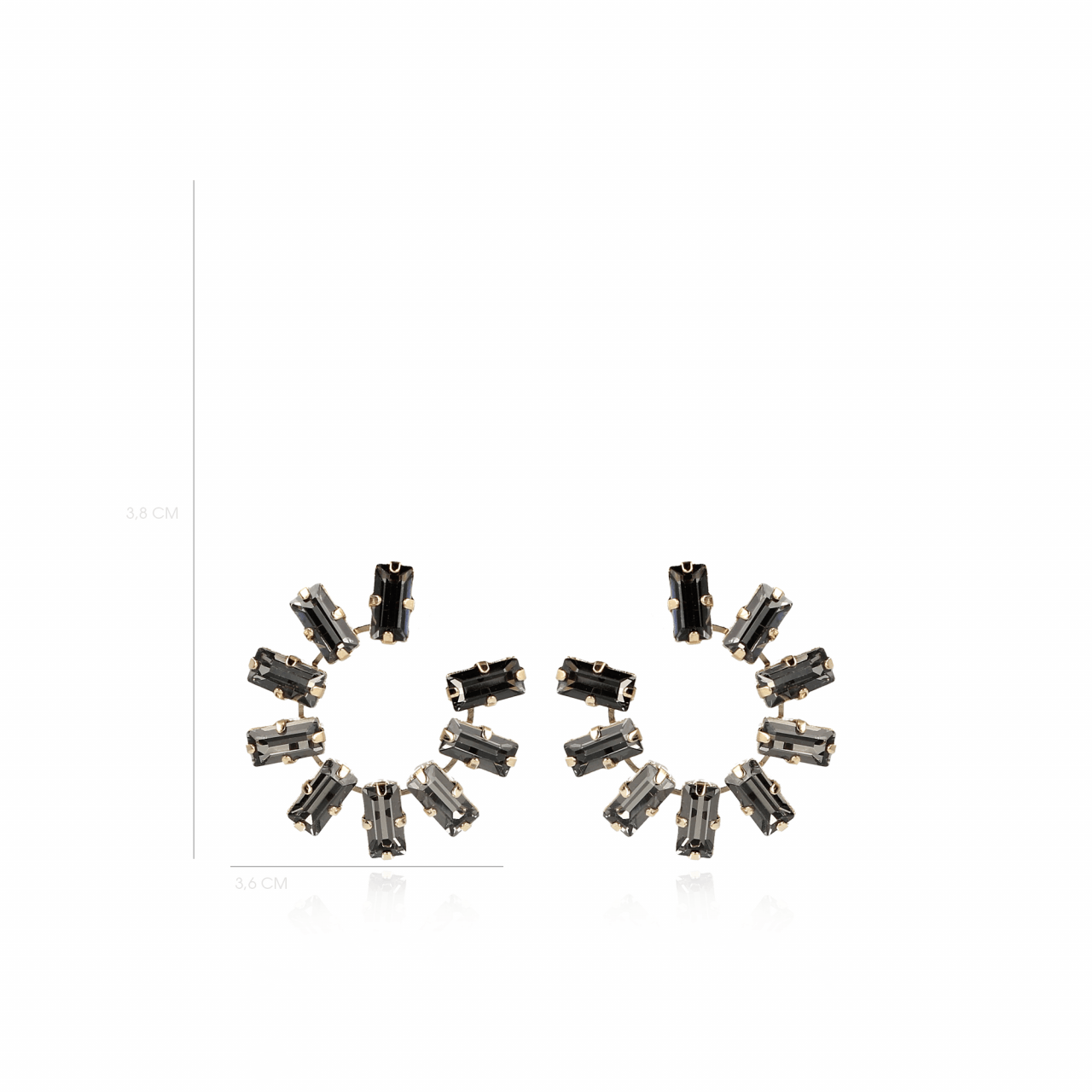 Zwarte Zirconia oorbellen Thirza Creole Medium Diamond