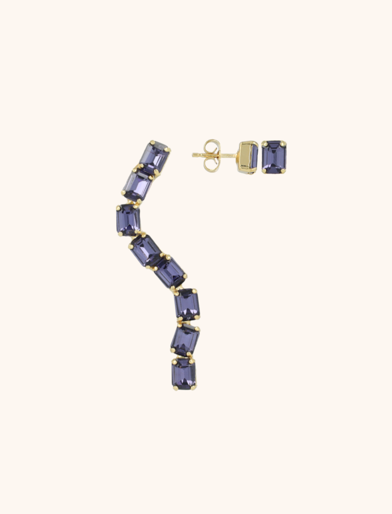 Dieppaarse Combinatie Snake met Stud