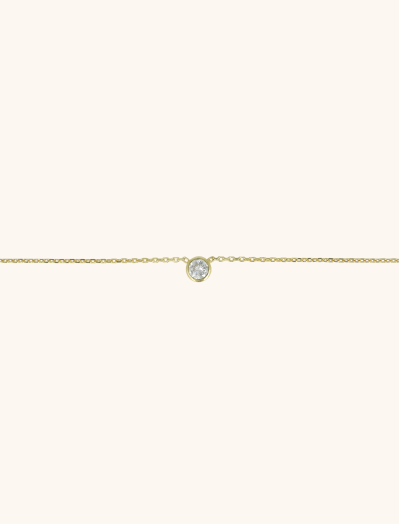 Goudkleurige Ketting Judith Framed round Crystal
