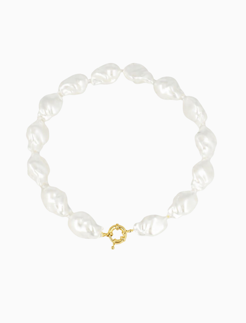 White Necklace XL Irregular Pearls