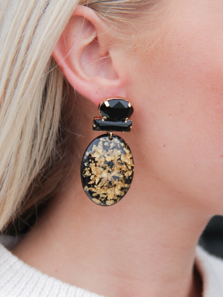  Flakes earrings Sirius oval Strass