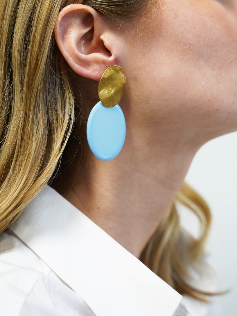 Baby Blue Earrings Celia Oval S