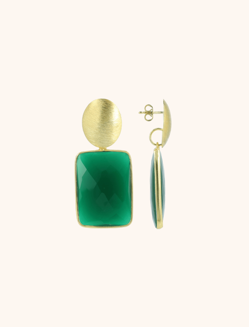 Dark Green Earrings Jane Square