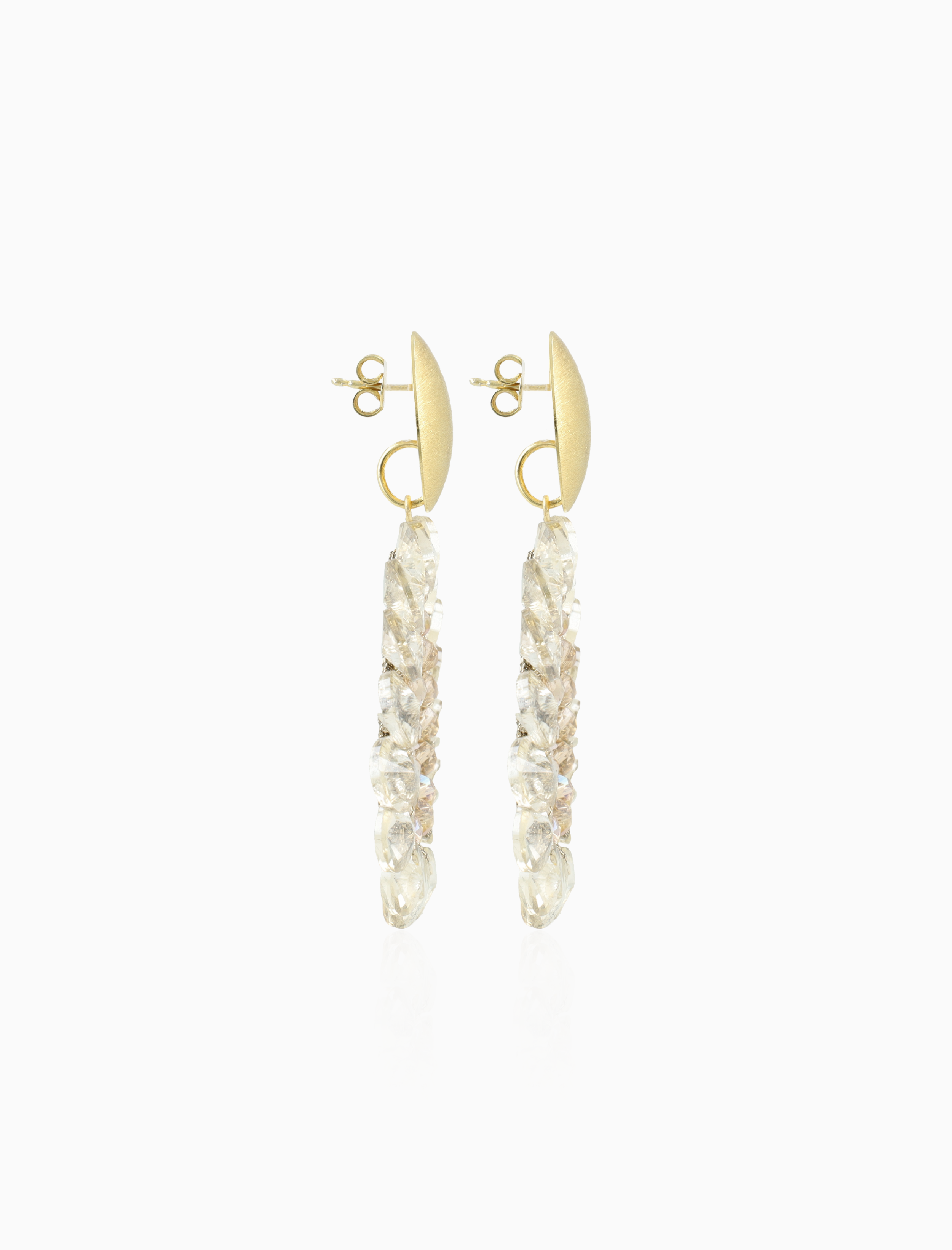 Beige Earrings Cassandra Flower Drop XL