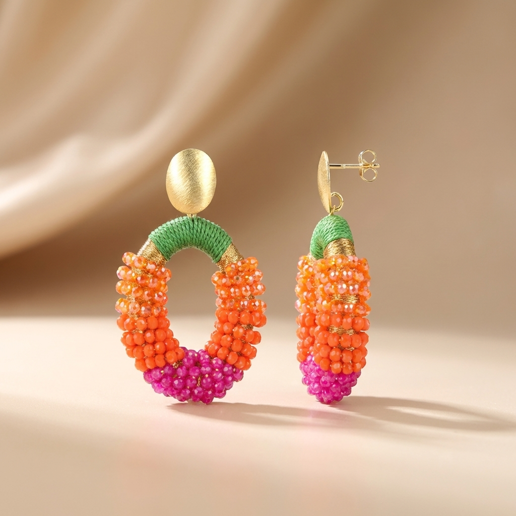 Fuchsia Earrings Yara Glassberry Oval M