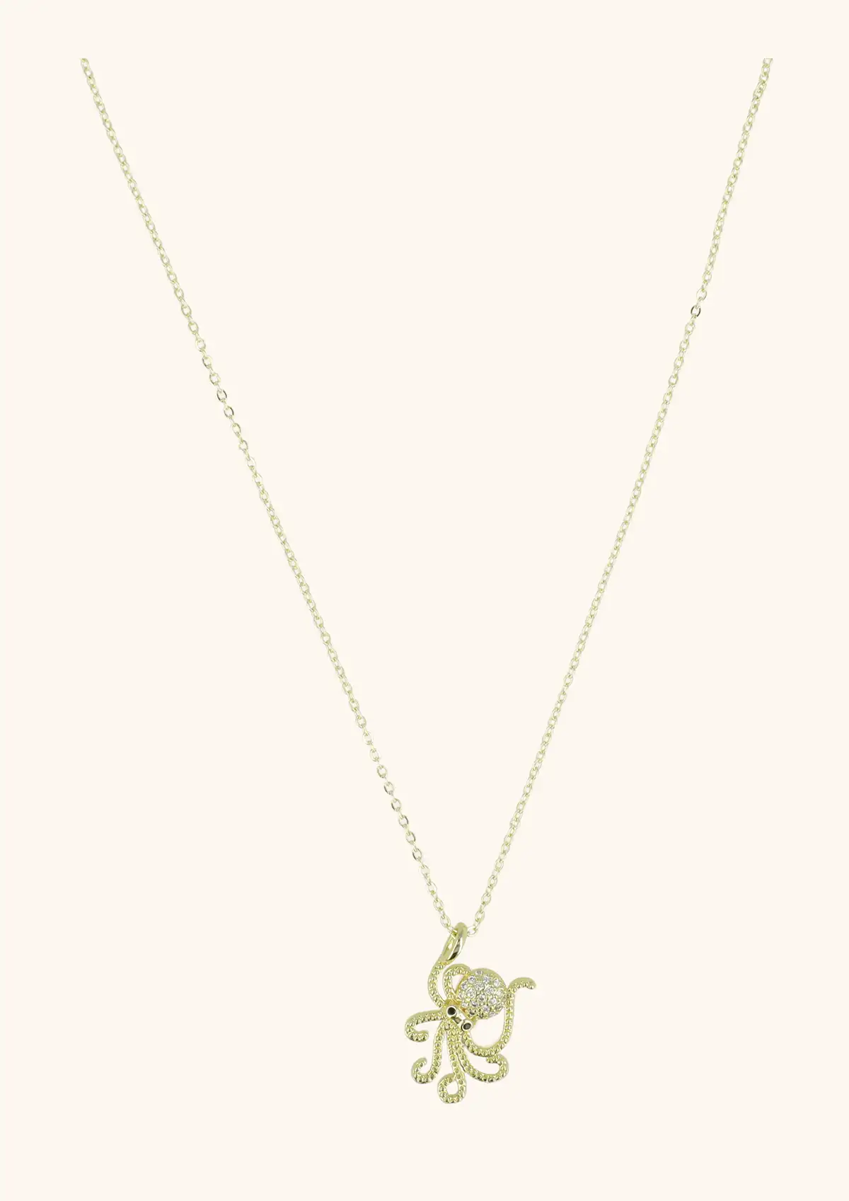 Goldene Halskette Oktopus Kristallsteine