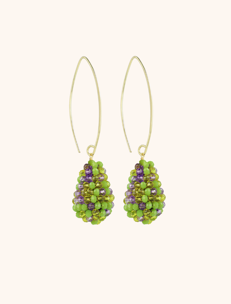 Lime Purple Mix Oorbellen Amy Cone S