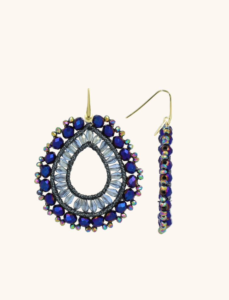 Disco Purple Earrings Vos Drop L