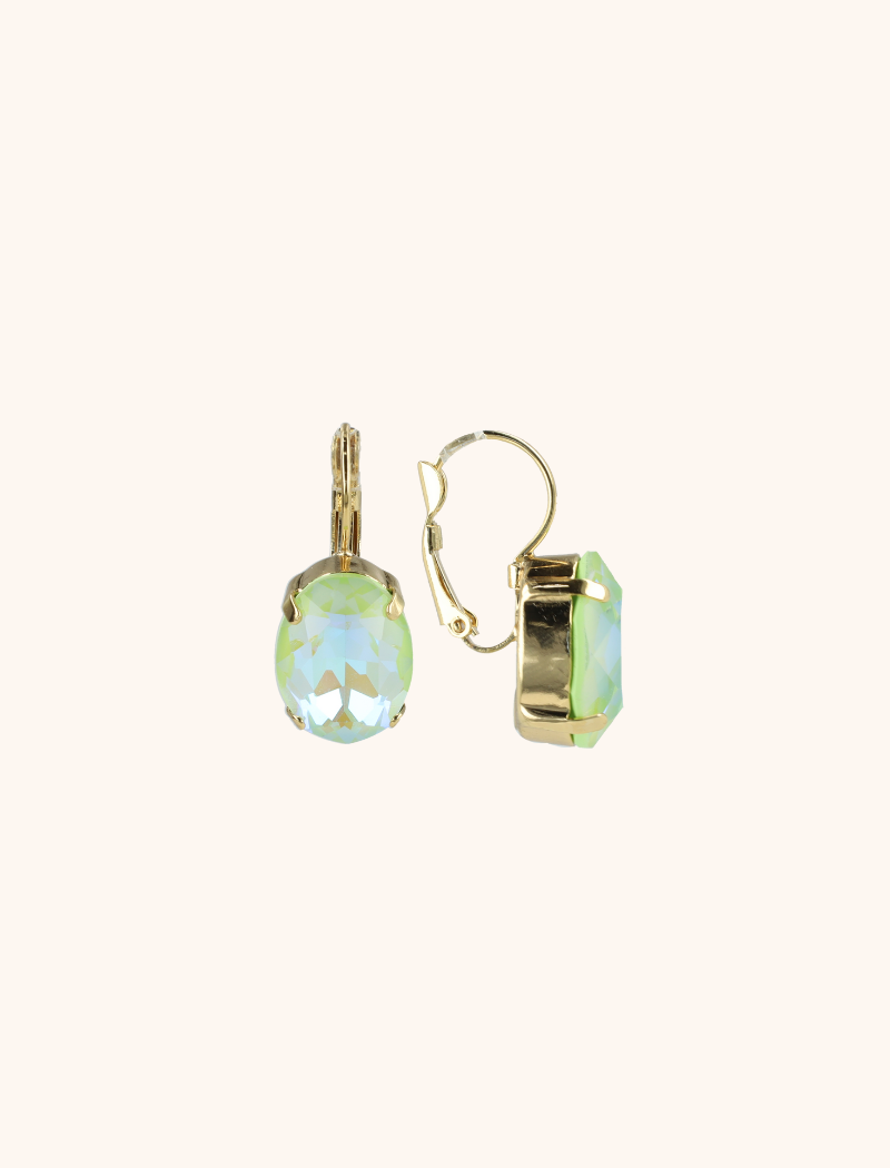 Green earrings Anneloes oval M