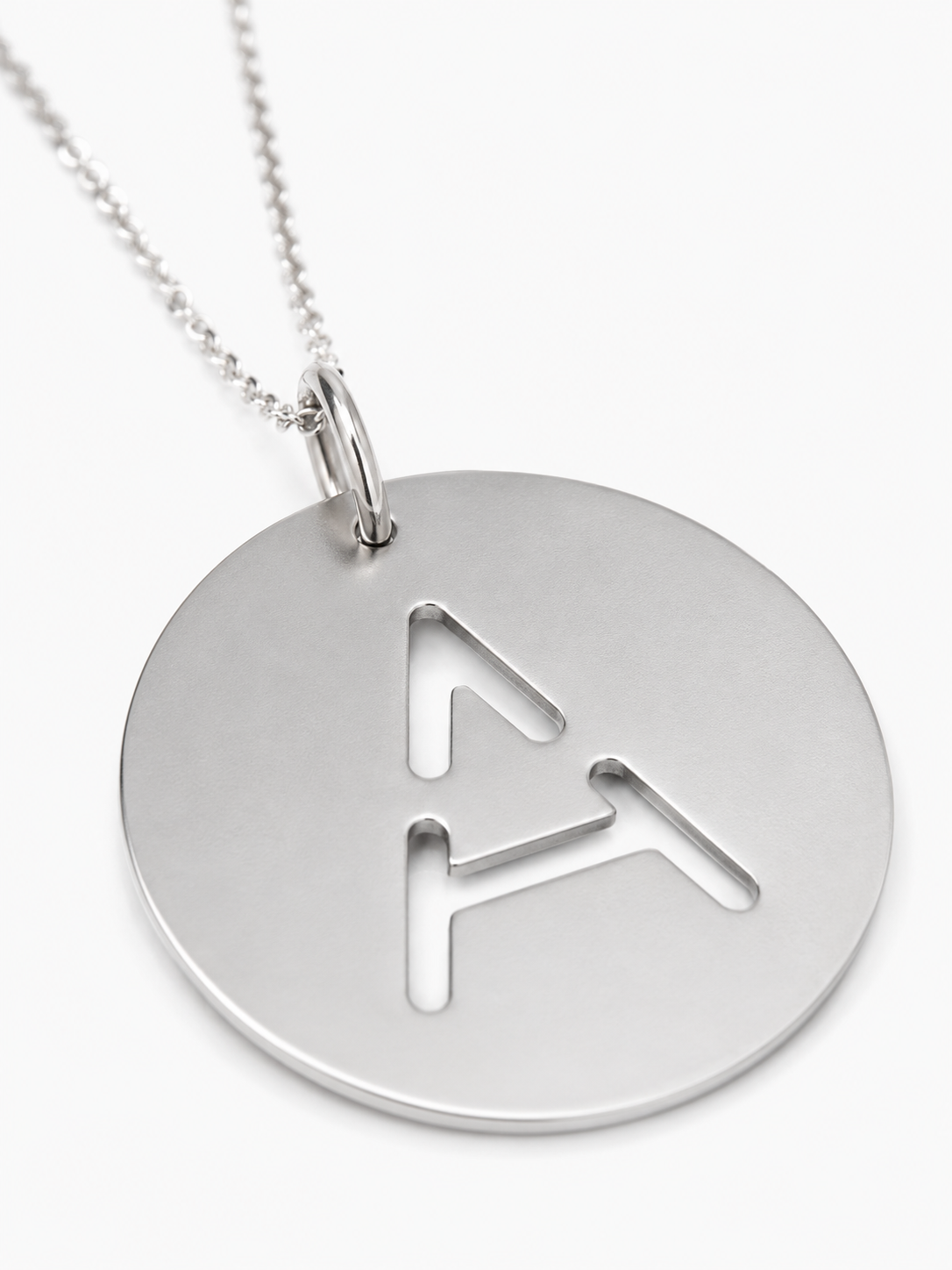 Zilveren initial Pendant Gourmet ketting