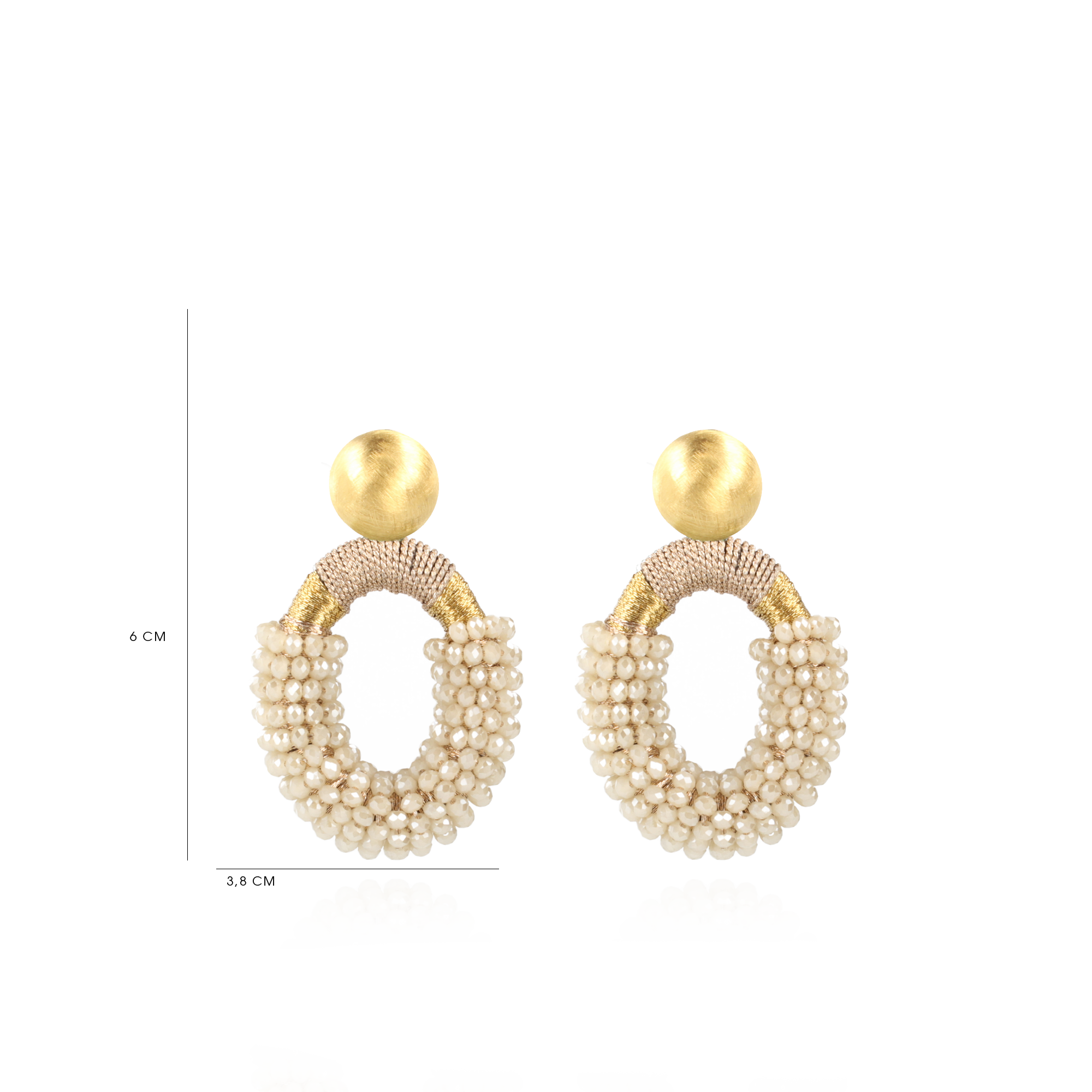 Beige Earrings Combi Oval M lott-theme.productDescriptionPage.SEO.byTheBrand