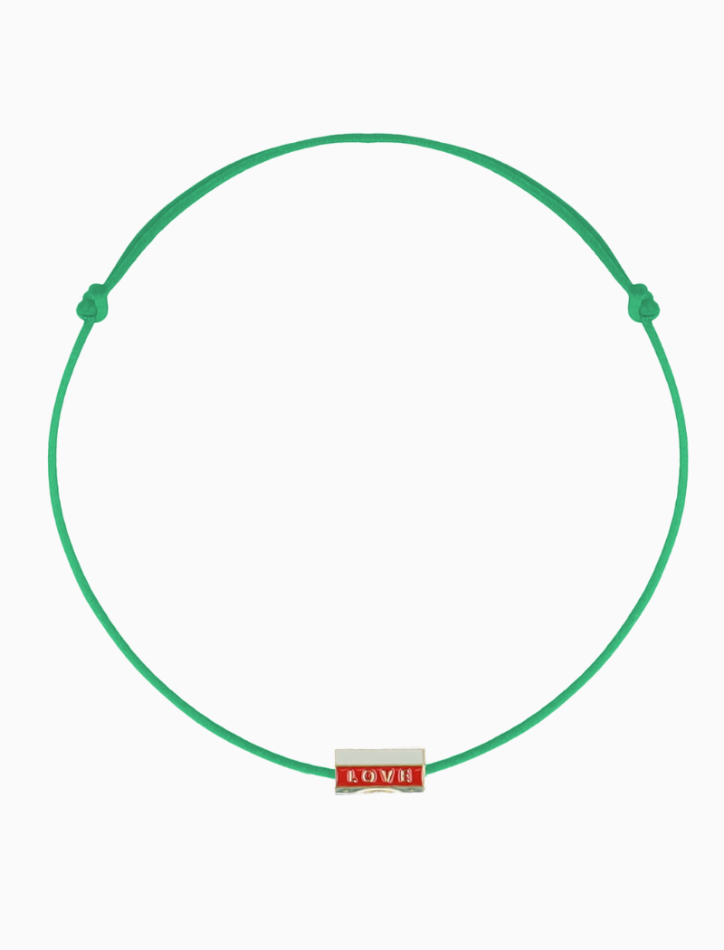 Ketting Satin Love Charm - Wit/Groen/Rood