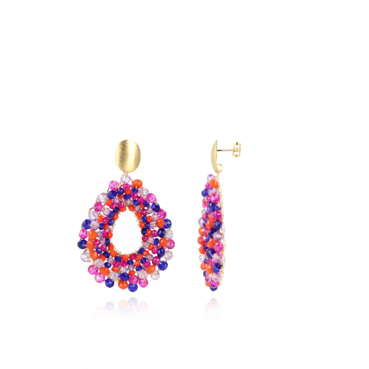 Mixed royal blue earrings Babs Open Drop 