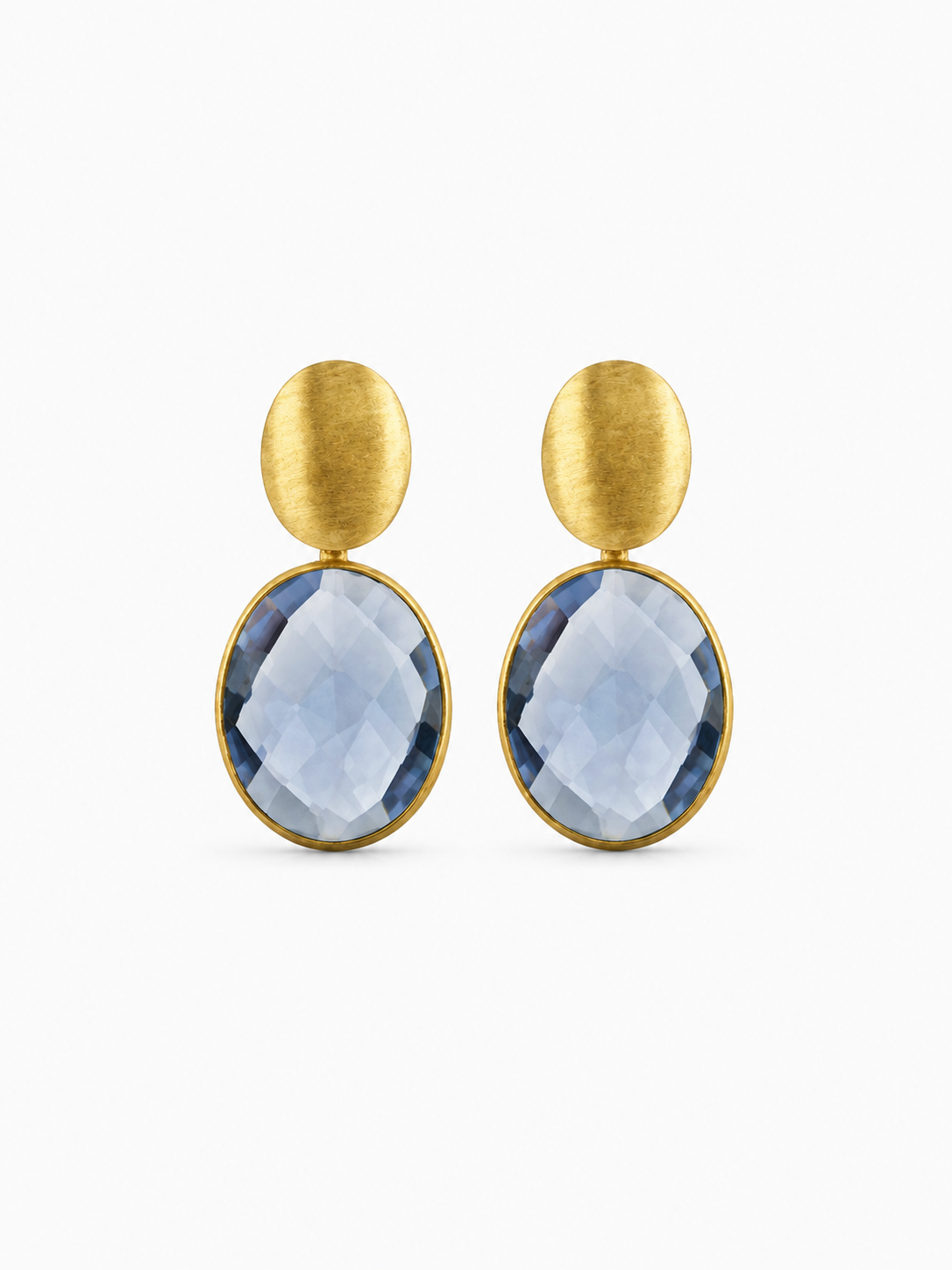 Blauwe Oorbellen Framed Oval S Giorgia