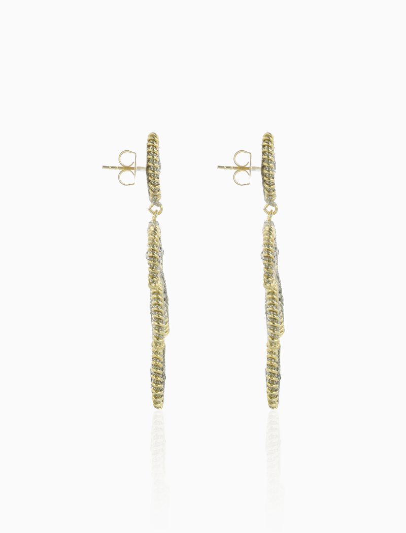 Beatrice – Flower Leaf Ohrringe M – Wax