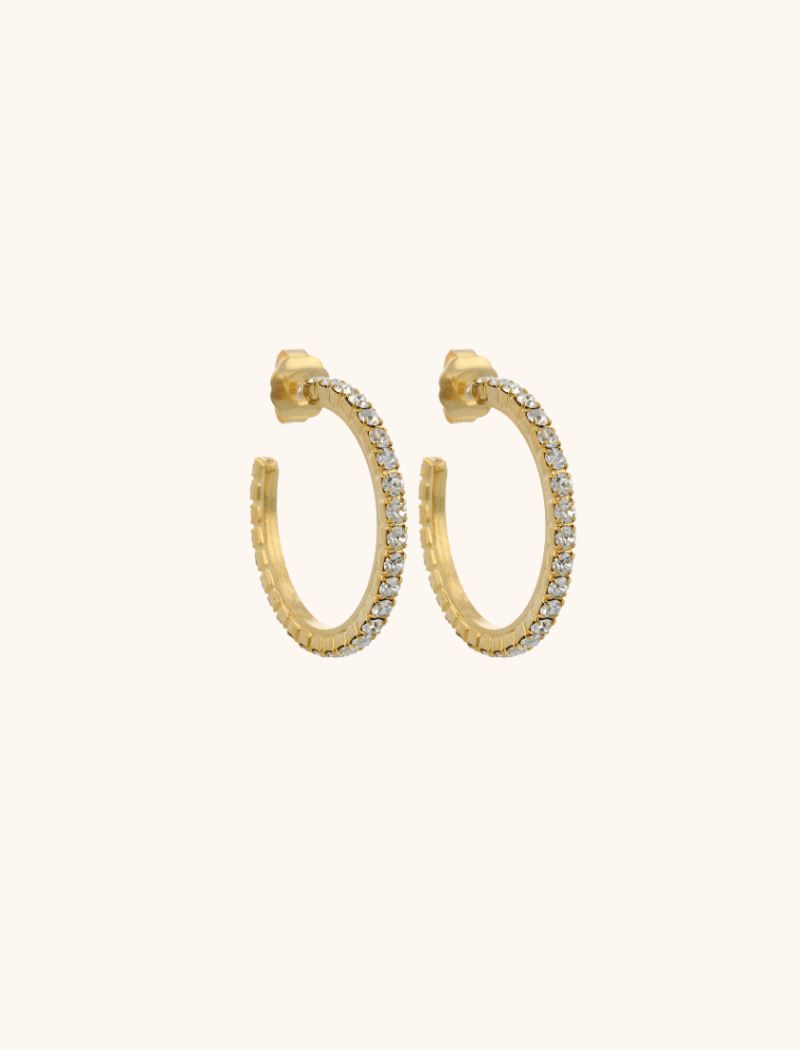 Gouden Oorbellen Tennis Creool Fine Stones M Noor