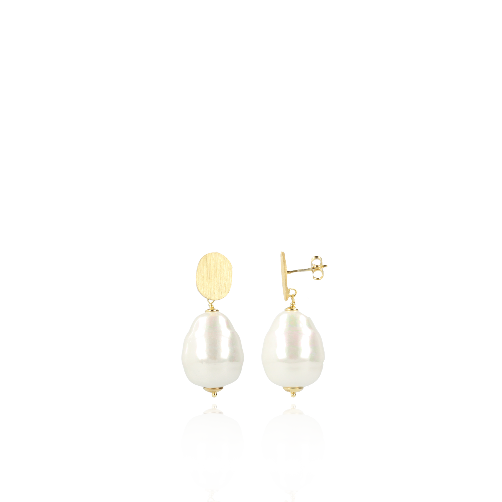 Pearl Earrings Iris Brushed