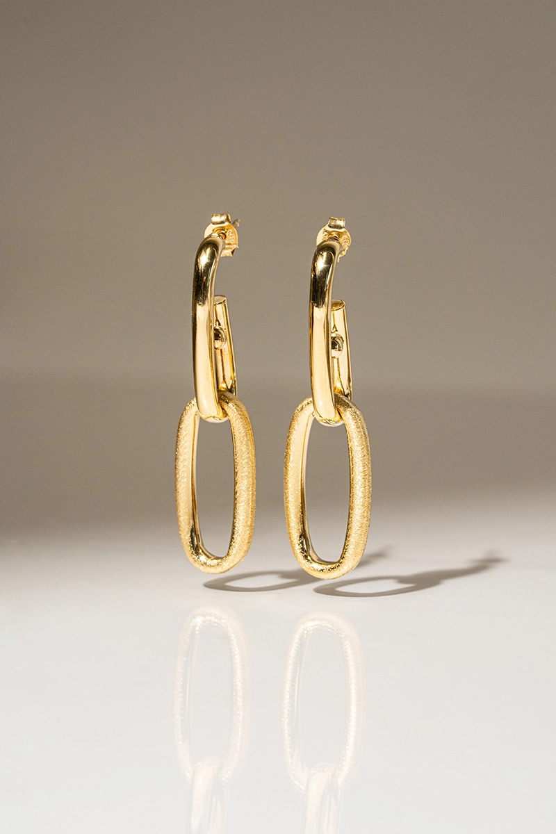 Classic oorbellen dubbel link Madee