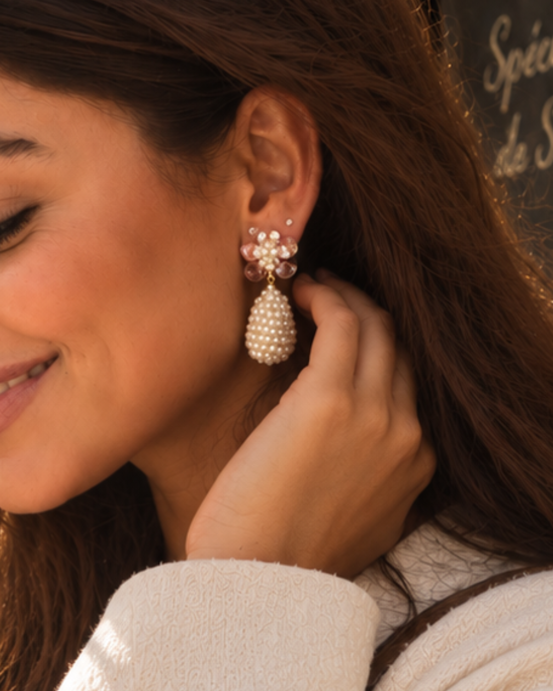 Amy – Cone with Flower Stud Oorbellen XS – Wax