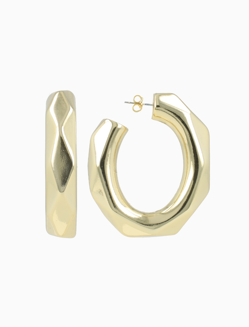 Gold-colored Earrings Oval Creole XL