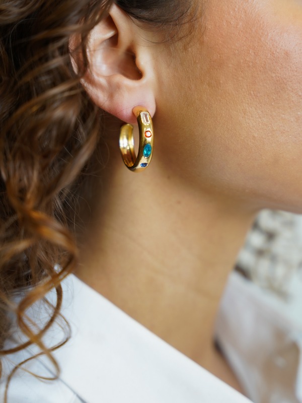 Classic earrings Creole Vintage Rainbow