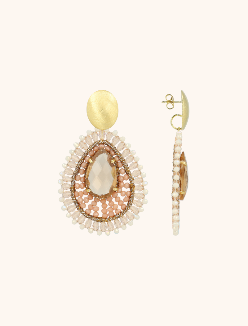Coral Oorbellen Lina Filled Drop with Stone