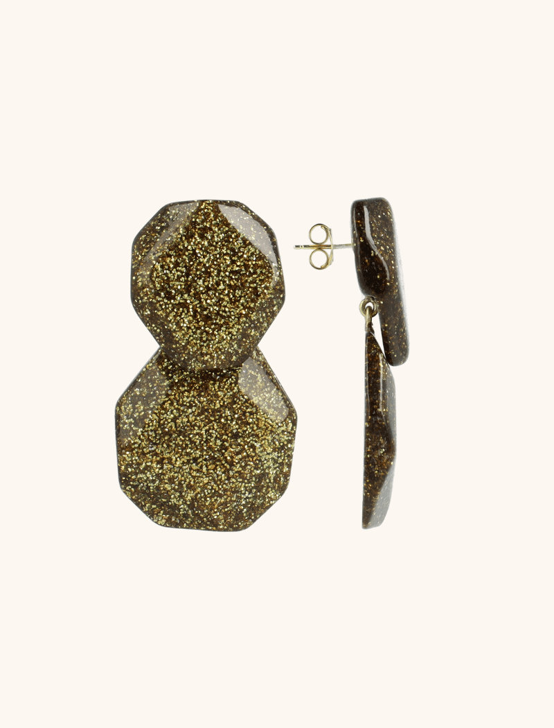 Gouden Glitter Oorbellen Zola