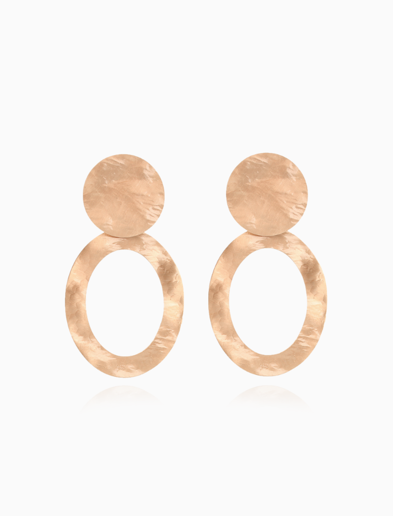 Classic open ovaal hammerd XL oorbellen