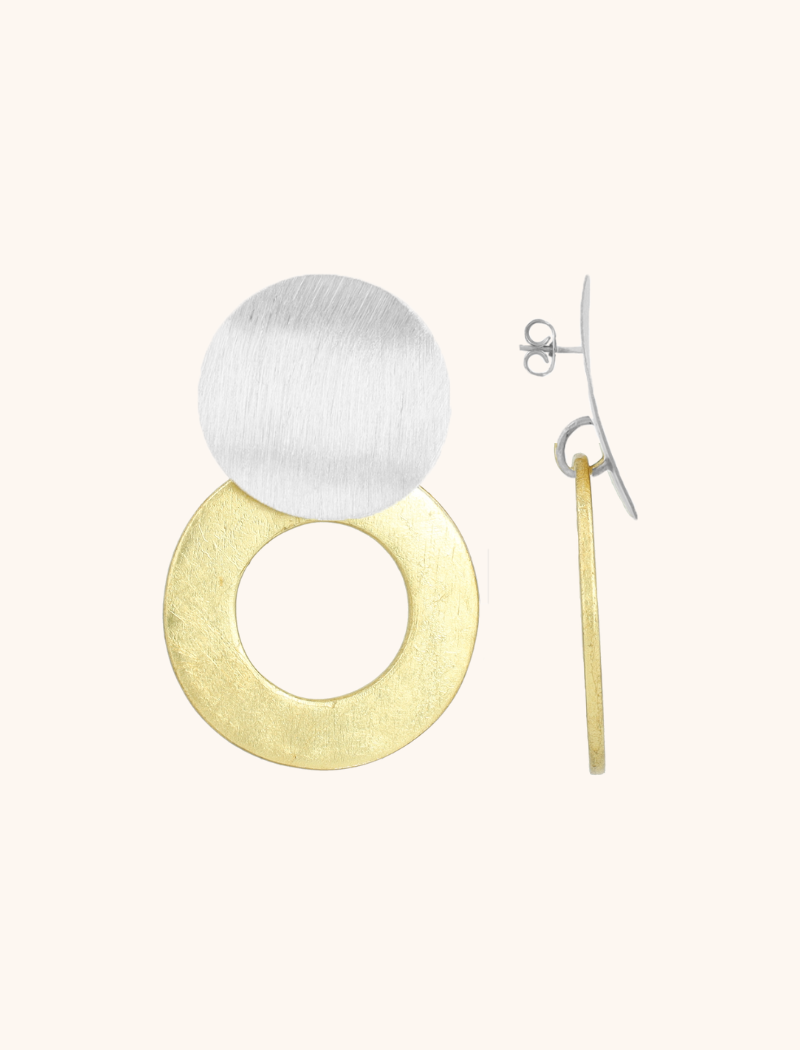 Goudkleurige Oorbellen Lena Open Circle M