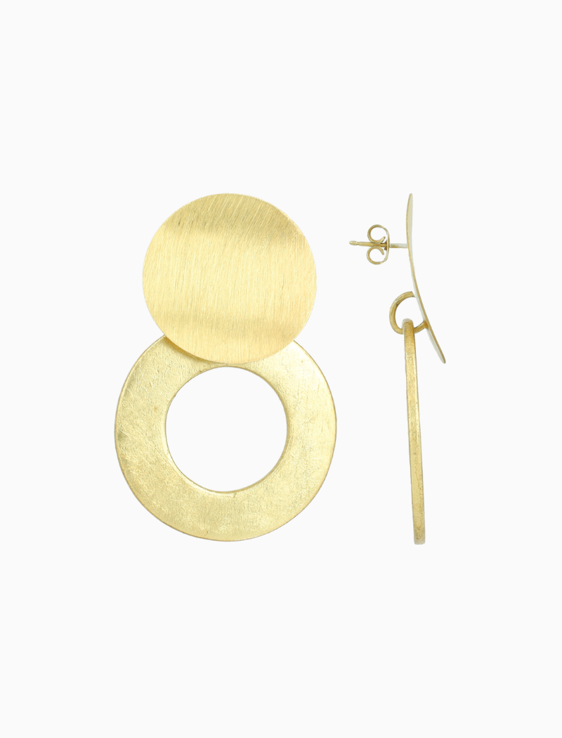 Goudkleurige Oorbellen Lena Open Circle M