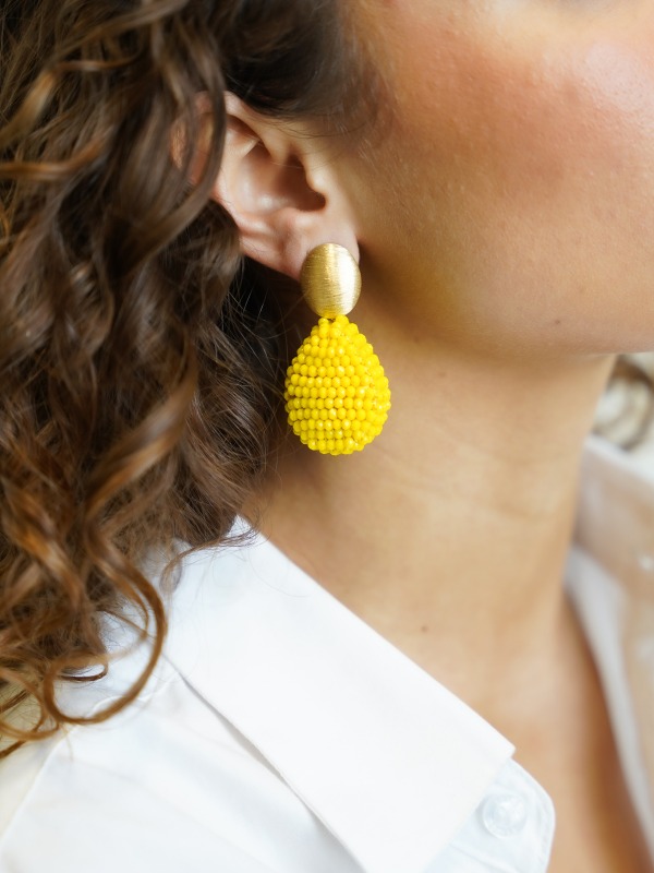 Yellow earrings Loulou Hollowed Drop S