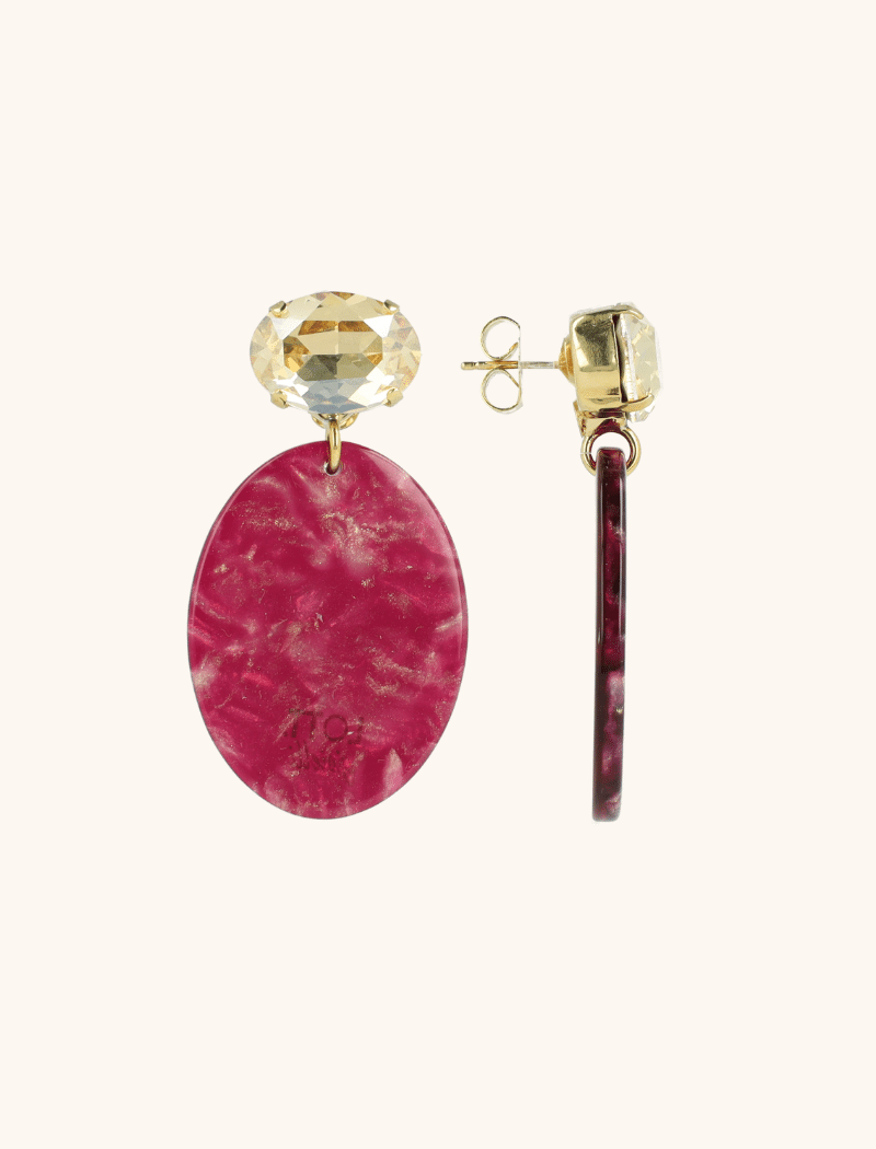 Bordeaux Earrings Celia Oval S