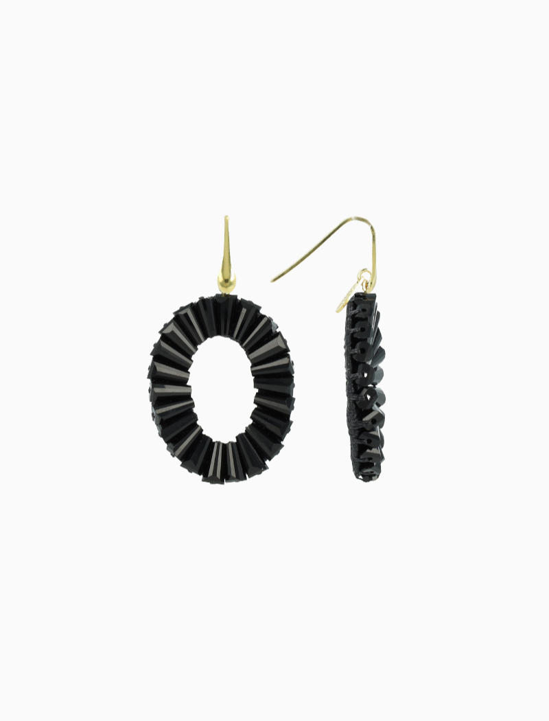 Black Earrings Danee Oval