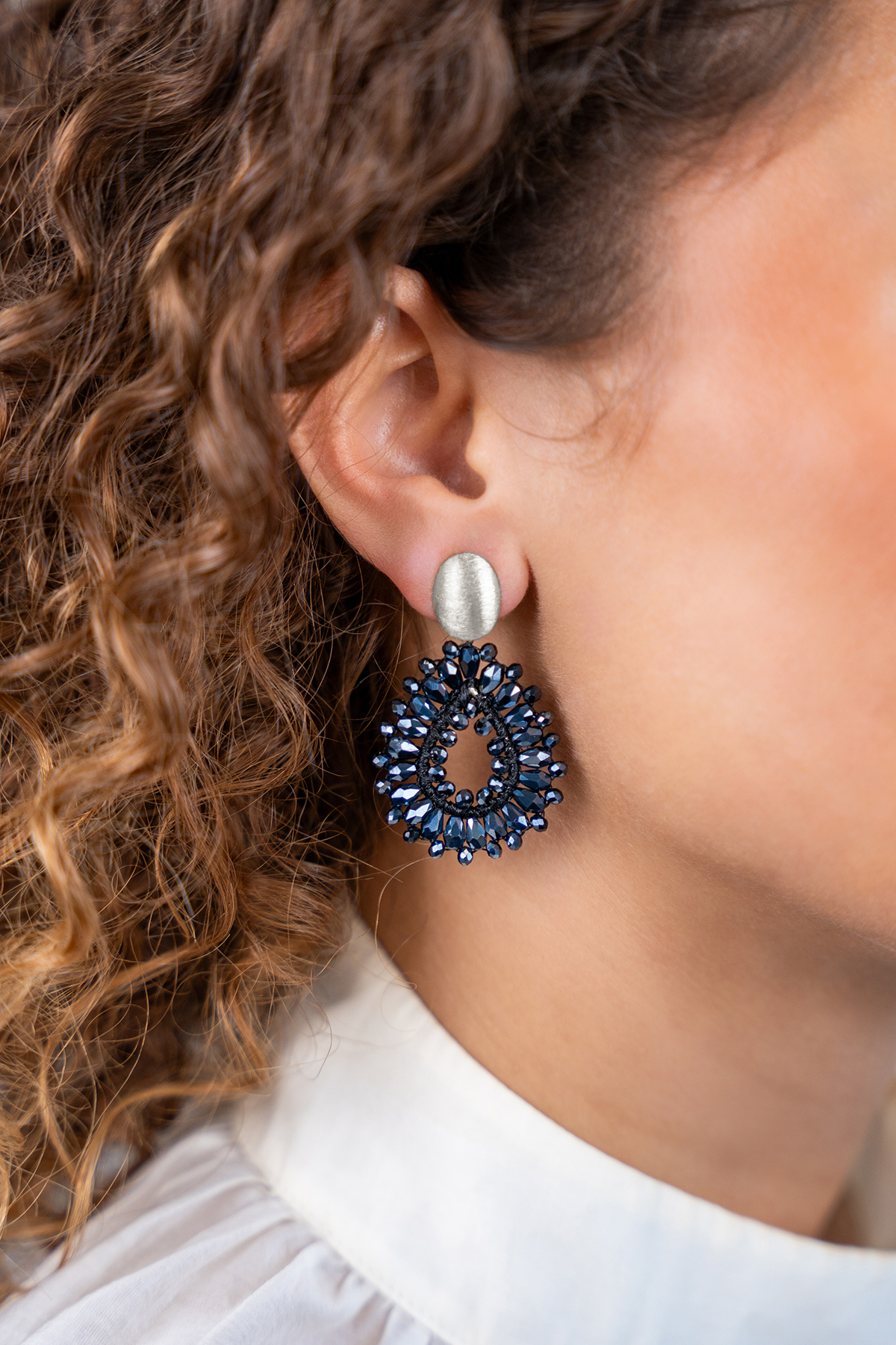 Metallic Blue Earrings Robin