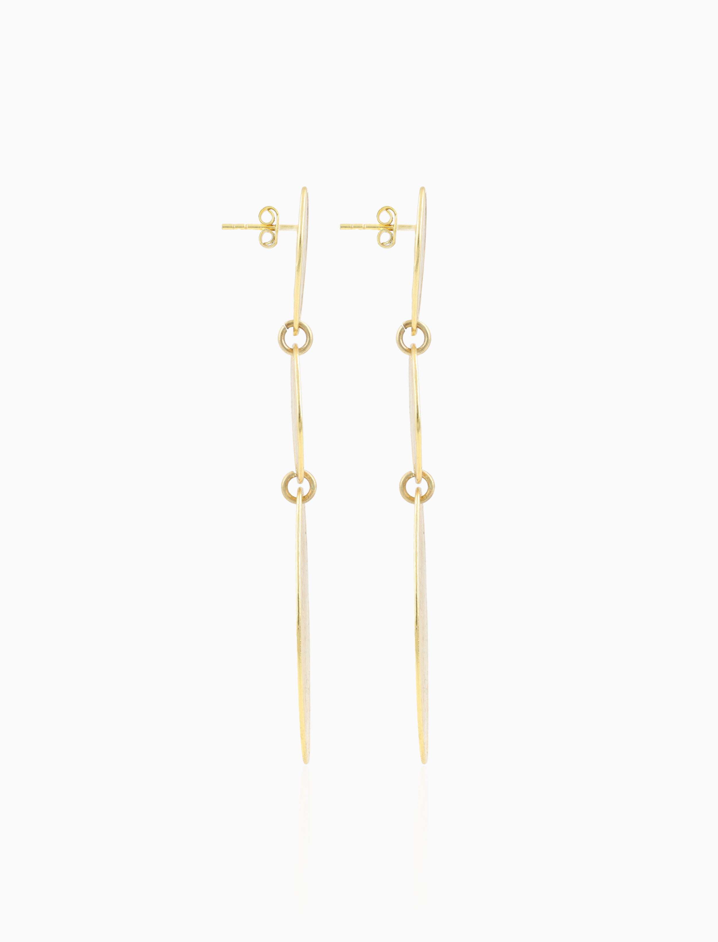 Gold Earrings Christina Stone Shape Oval Triple