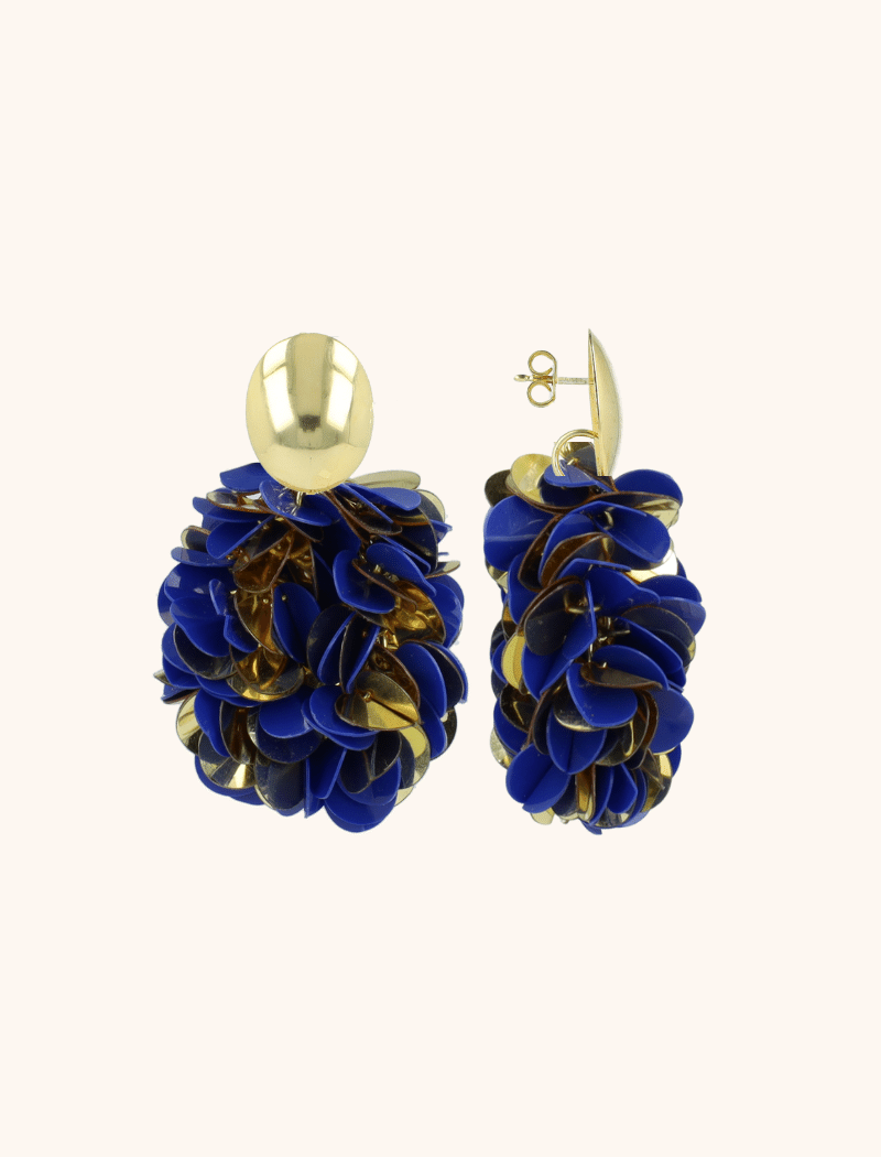 Blue Gold-colored Earrings Sequin Oval M Saslott-theme.productDescriptionPage.SEO.byTheBrand
