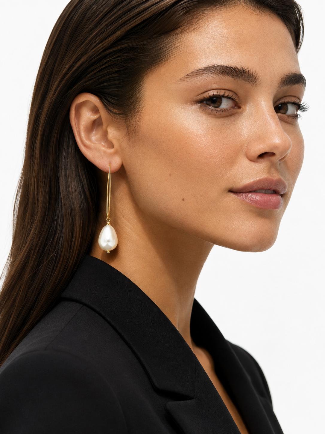 Brass - Gold Drop Small Pearl