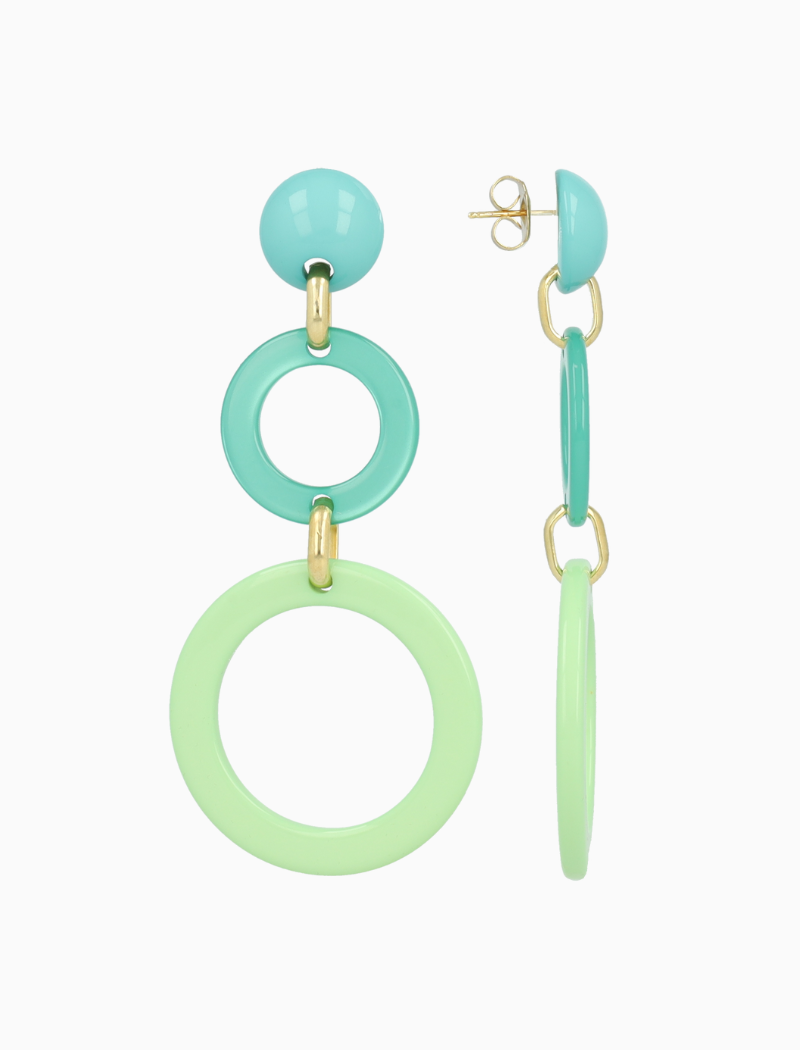 Groene Oorbellen Hanne Statement Triple Circle L