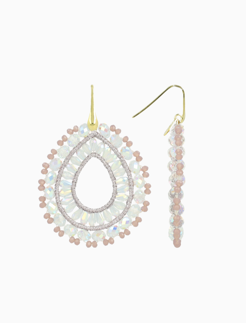 Crystal/Lila Oorbellen Vos Open Drop L