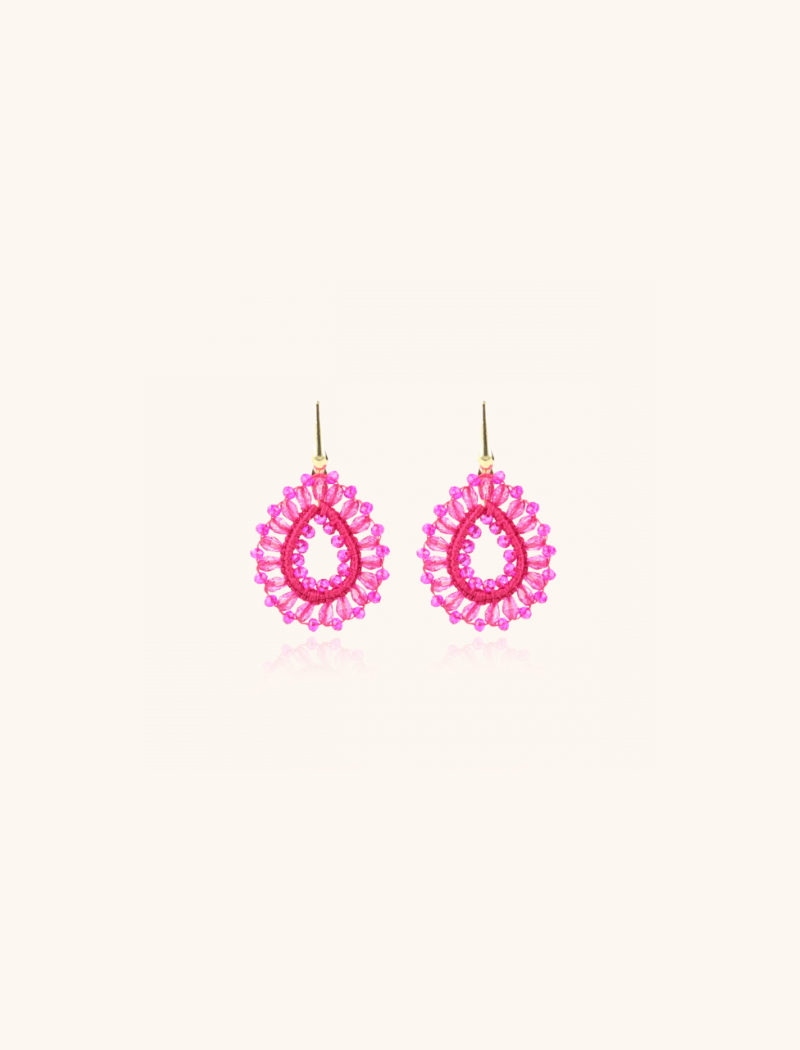 Fuchsia Oorbellen Silk Drop S