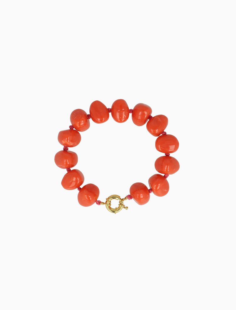 Rode Armband Nima With Small Stones