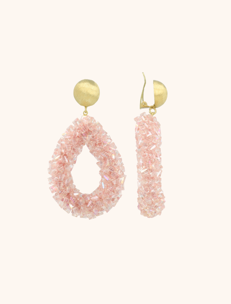 Pink Earrings Marieke Drop L Raw Clip