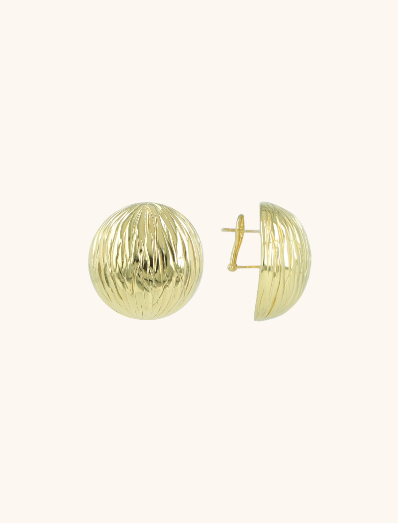 Goudkleurige Oorbellen Loes Walnut Stud