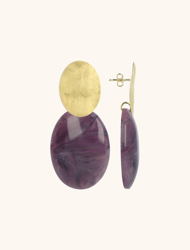 Dunkel Lavendel Ohrringe Sirius Closed Bugle Oval Slott-theme.productDescriptionPage.SEO.byTheBrand