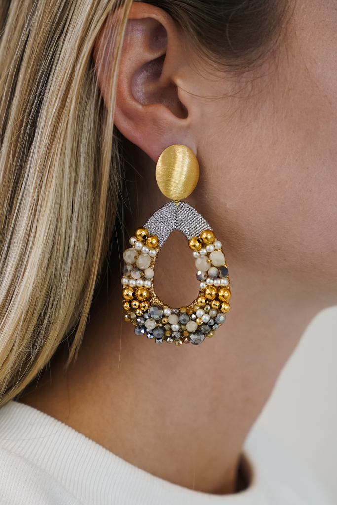 Grey Earrings Cis Combi Drop L