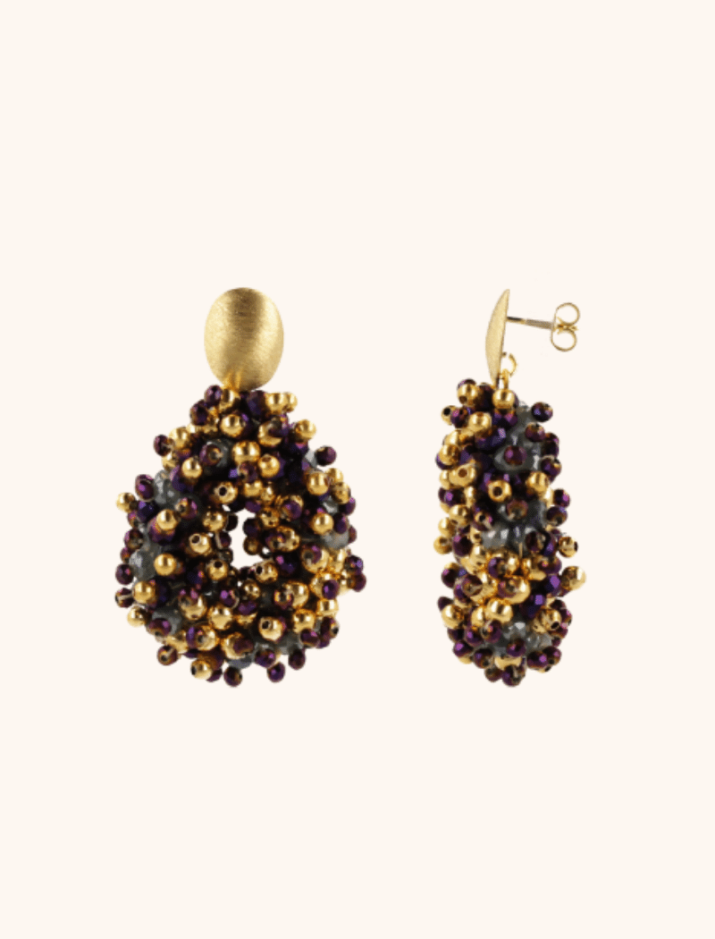 Green Purple Earrings Louise Drop S