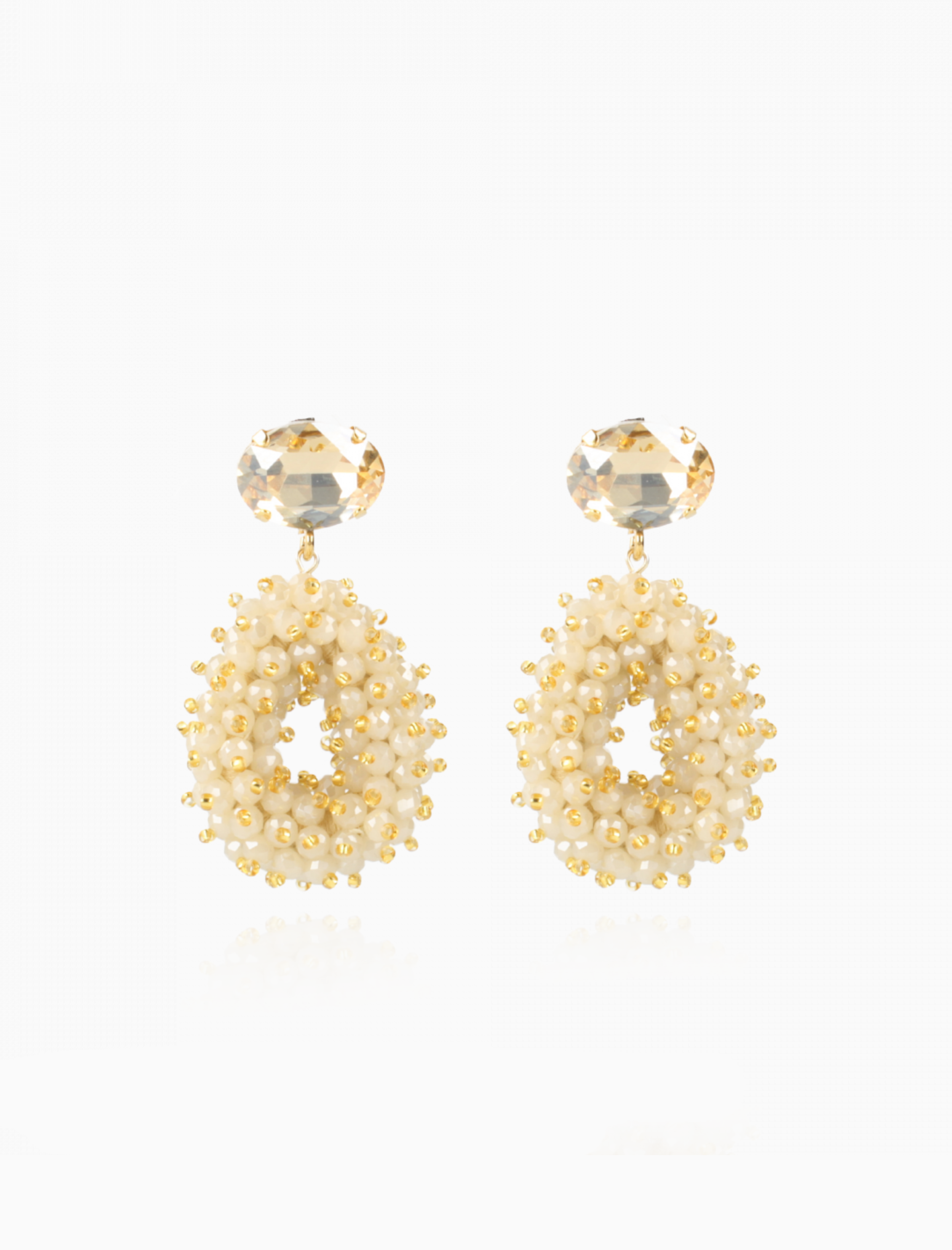 Nude Ohrringe Double Stones Strass Shadow Drop S